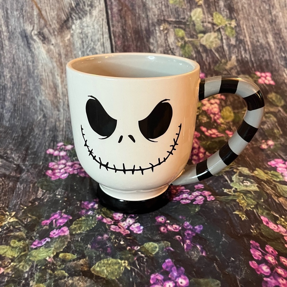 Disney Parks Nightmare Before Christmas Jack Skellington Stripe Coffee Mug Large